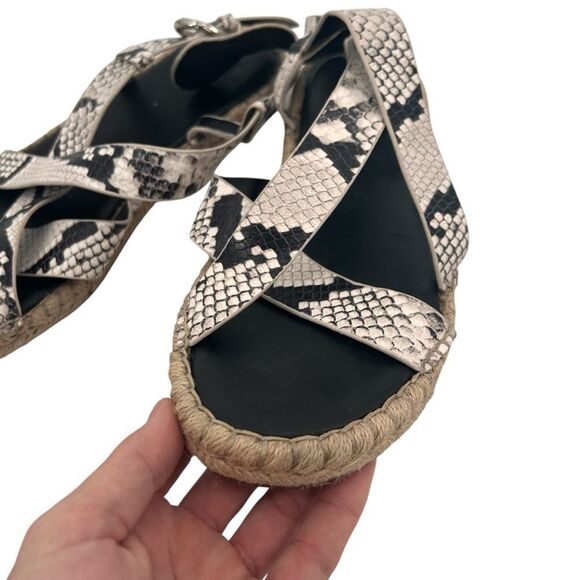 Marc Fisher Gray Snakeskin leather Espadrille Sandals size 11 - Picture 3 of 7